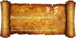 Marcsinek Zakariás névjegykártya